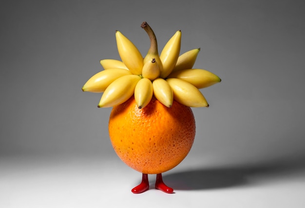 Foto gratuita frutas surrealistas en el estudio