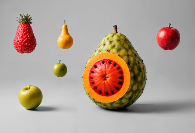 Frutas surrealistas en el estudio