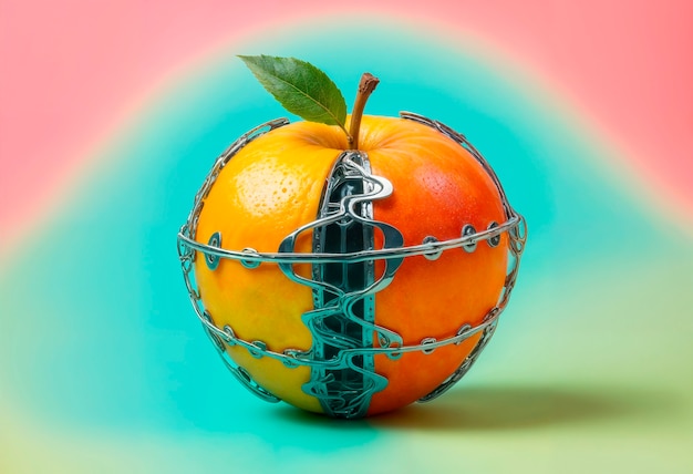 Foto gratuita frutas surrealistas en el estudio