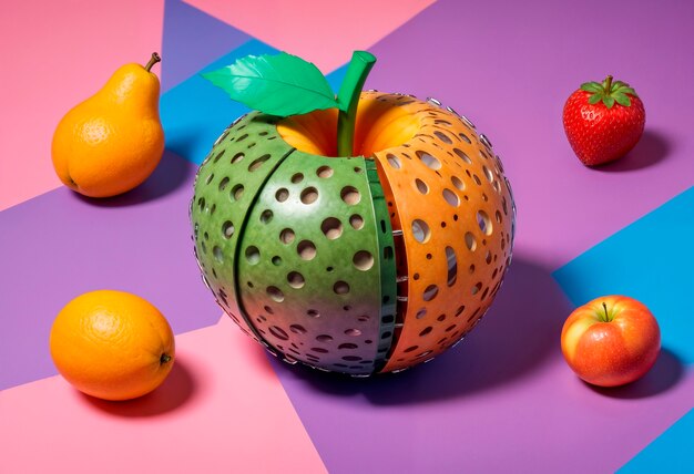 Frutas surrealistas en el estudio