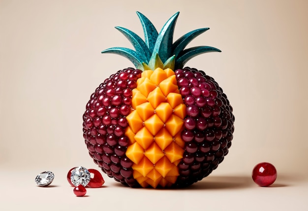 Frutas surrealistas en el estudio