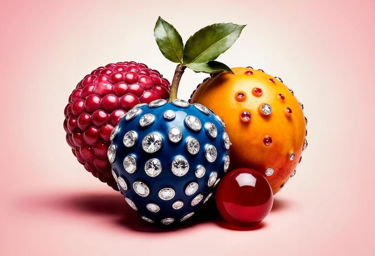 Foto gratuito frutas surrealistas en el estudio