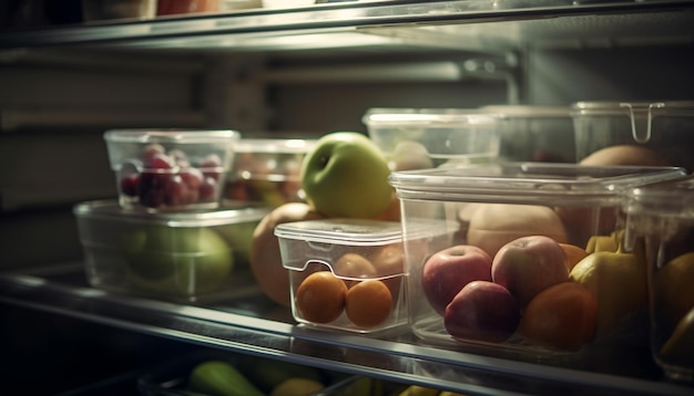 Frutas y verduras frescas en abundancia y coloridas generadas por IA