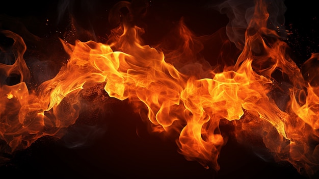 Fuego en 3D con llamas