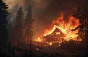 Foto gratuita el fuego devasta el paisaje natural