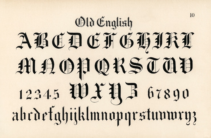 Foto gratuito fuentes de caligrafía inglesas antiguas de draughtsman's alphabets por hermann esser