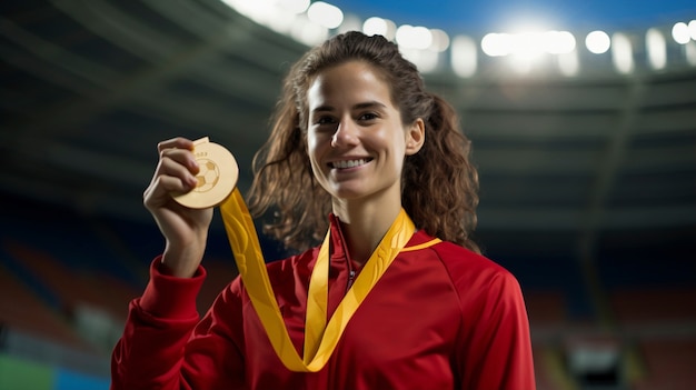 Futbolista española con medalla de oro