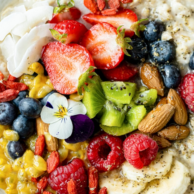 Gachas de avena desayuno super bowl estilo de vida saludable