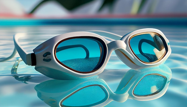 Foto gratuita las gafas de sol azules reflejan la diversión y la elegancia del verano tropical generadas por ia