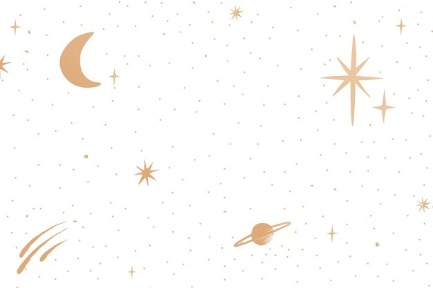Galaxia cielo estrellado de oro sobre fondo blanco.