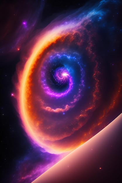 Foto gratuita una galaxia espiral con una espiral en el centro.