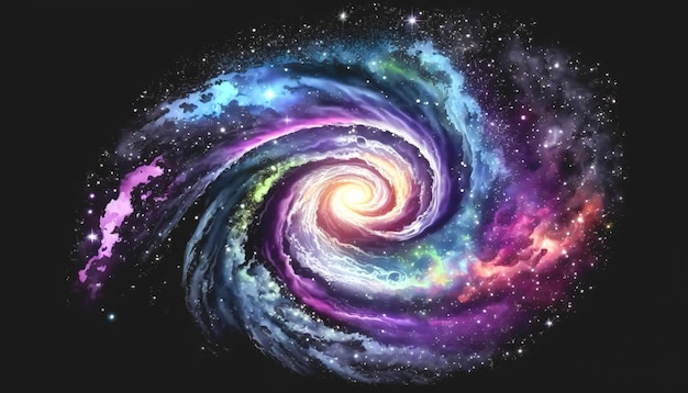 Galaxia espiral realista con estrellas IA generativa