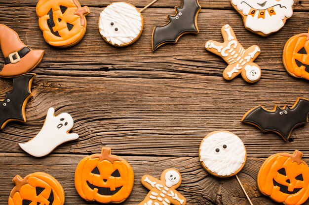 Galletas de calabaza y fantasmas de Halloween