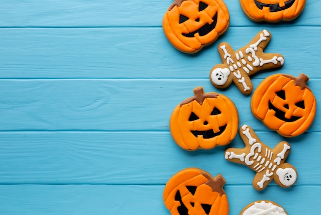 Galletas de calabaza de halloween de miedo