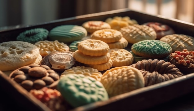 Foto gratuita galletas caseras indulgentes, una ia generativa de ensueño para los amantes del chocolate