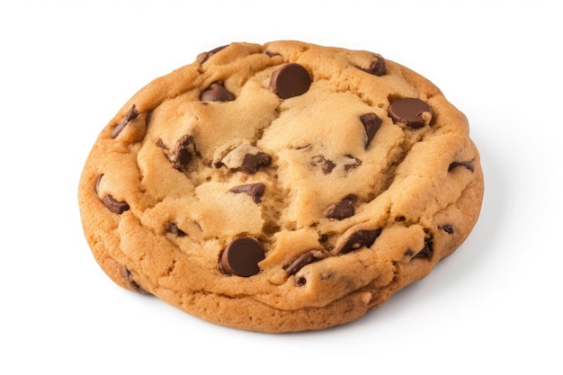 Galletas con chispas de chocolate aisladas sobre fondo blanco Ai generativo