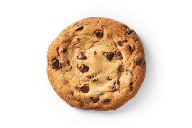 Galletas con chispas de chocolate aisladas sobre fondo blanco Ai generativo