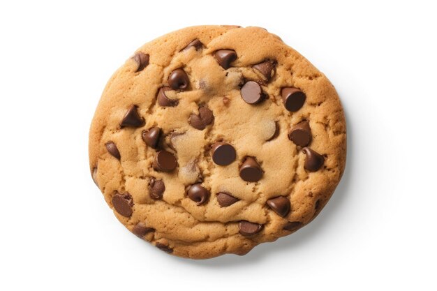 Galletas con chispas de chocolate aisladas sobre fondo blanco Ai generativo