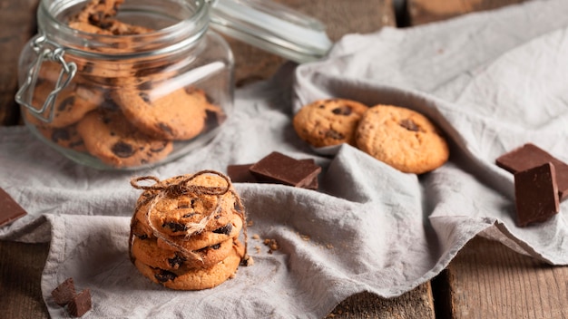 Galletas de chocolate de primer plano