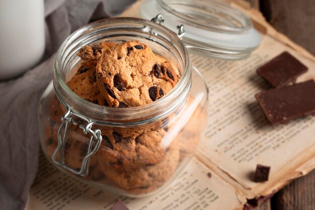 Galletas de chocolate de primer plano