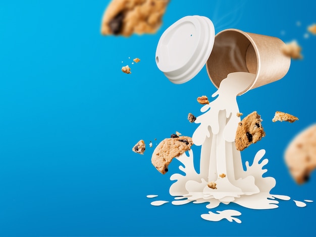 Foto gratuita galletas con collage de leche