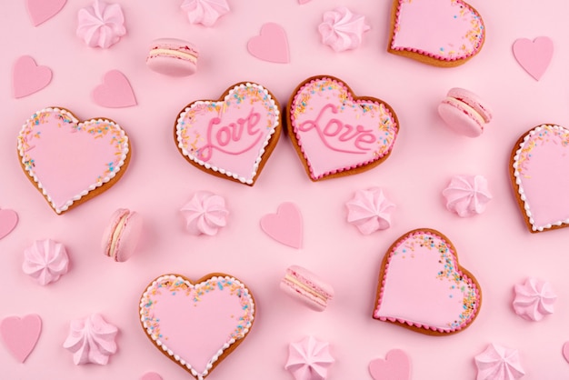 Galletas en forma de corazón para el día de san valentín