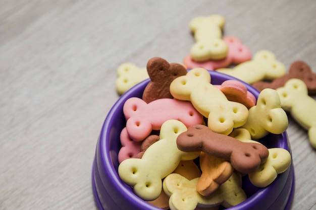 Galletas lindas para perro en sartén