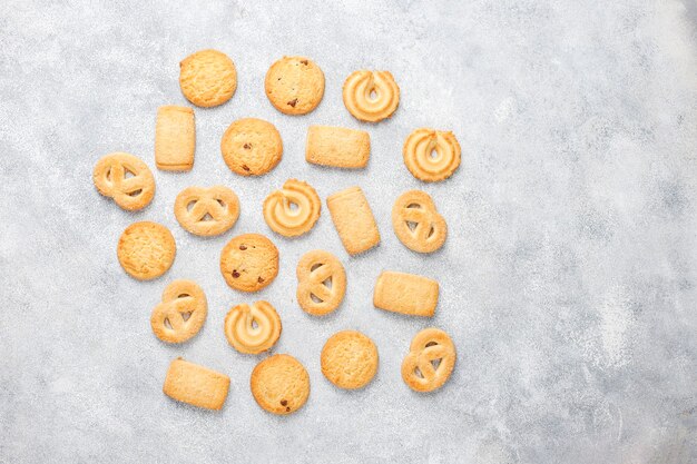 Galletas de mantequilla danesas.