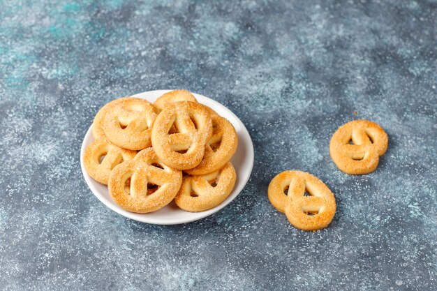 Galletas de mantequilla danesas.