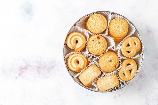 Galletas de mantequilla danesas.