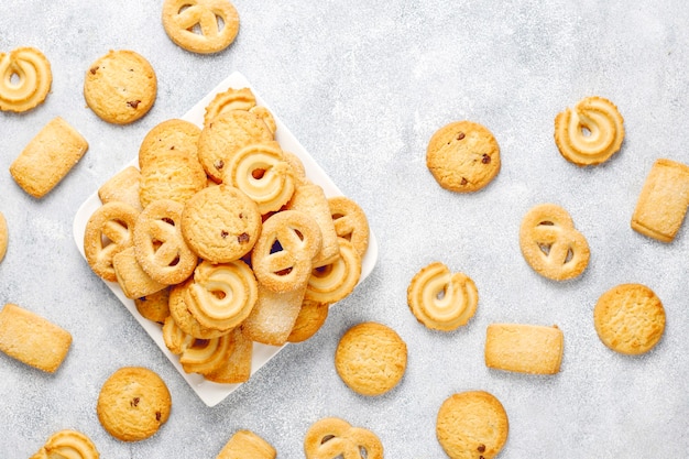 Galletas de mantequilla danesas.