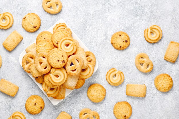 Galletas de mantequilla danesas.