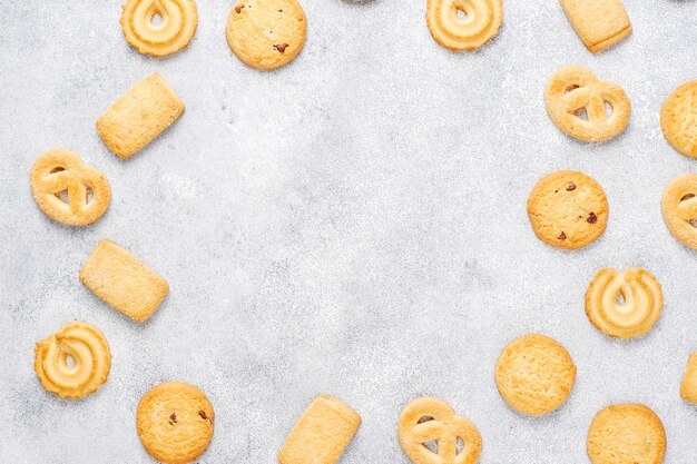 Galletas de mantequilla danesas.