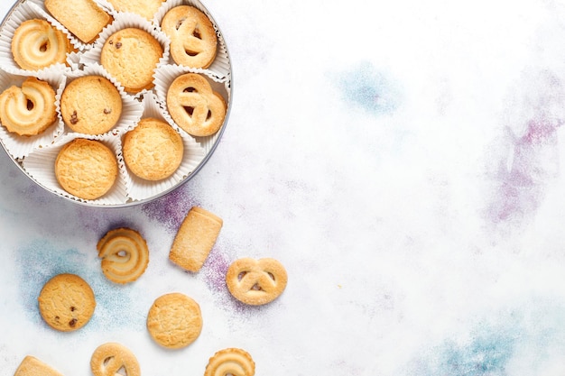 Galletas de mantequilla danesas.