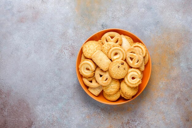 Galletas de mantequilla danesas.