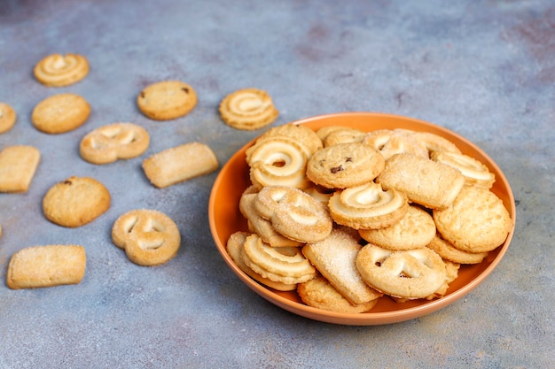 Galletas de mantequilla danesas.