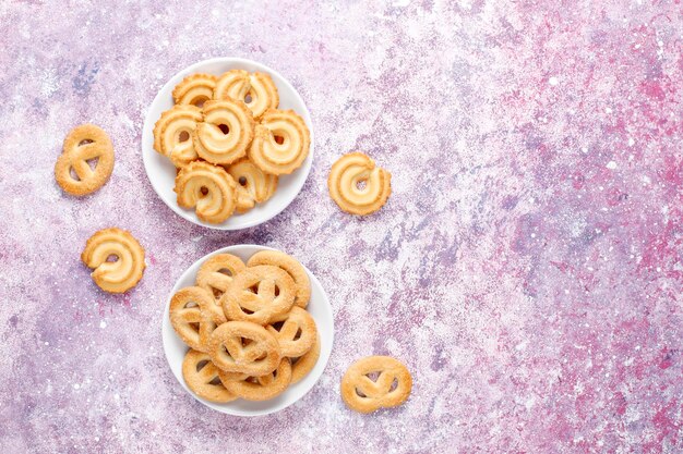 Galletas de mantequilla danesas.