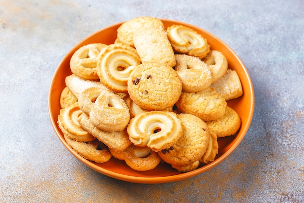 Galletas de mantequilla danesas.