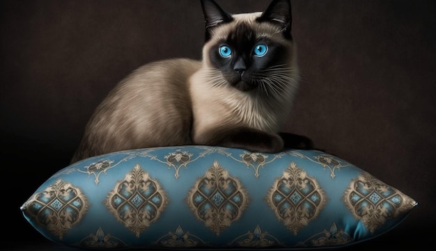 Foto gratuita gatito doméstico lindo y esponjoso mirando a la cámara ia generativa