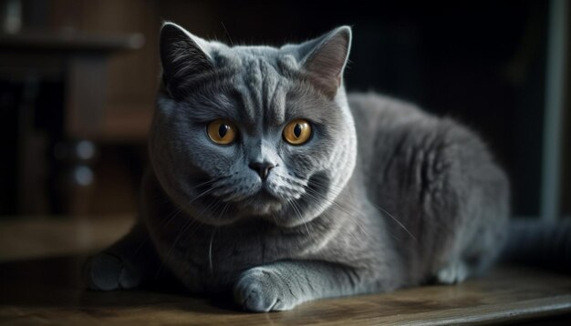 Foto gratuita gatito esponjoso mirando a la cámara belleza de raza pura generada por ia