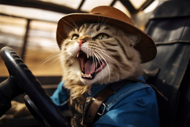 Foto gratuita gato alegre divirtiéndose