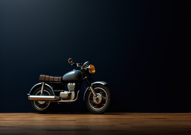 Genial motocicleta en estudio.