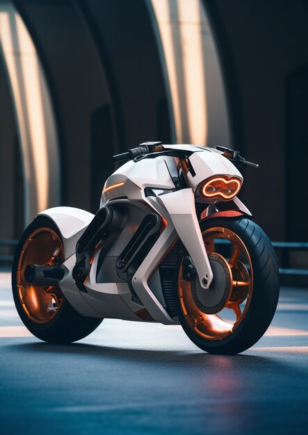 Genial motocicleta en estudio.