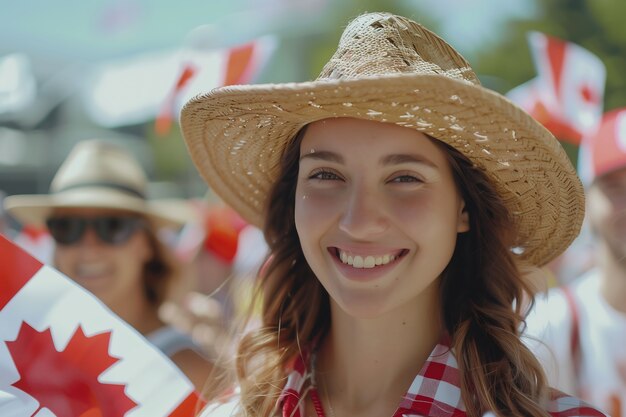 La gente celebra el día de Canadá