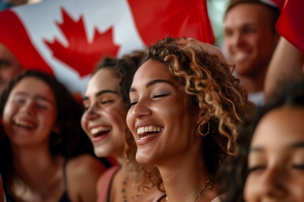 La gente celebra el día de Canadá