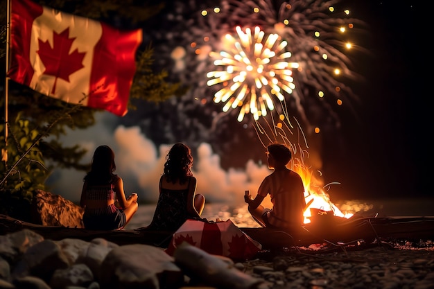 Foto gratuita la gente celebra el día de canadá