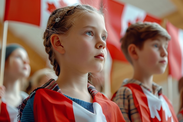 La gente celebra el día de Canadá