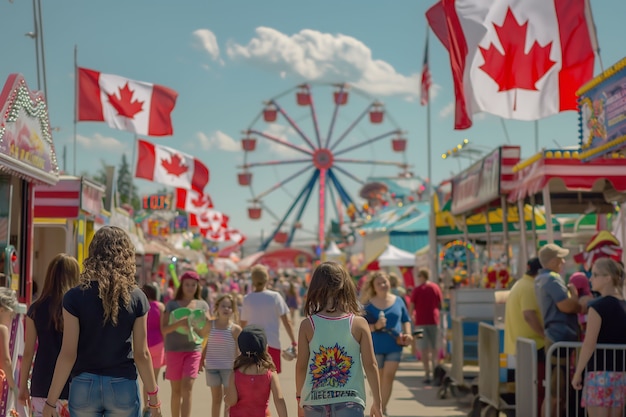 Foto gratuita la gente celebra el día de canadá
