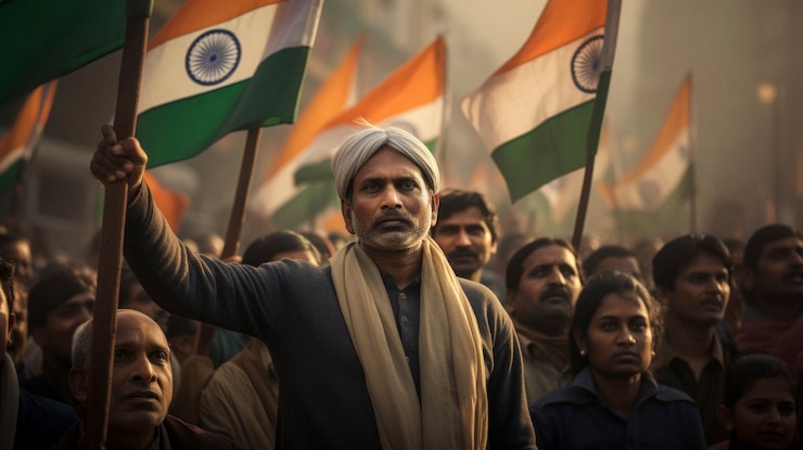 Foto gratuito la gente celebra el día de la república de la india