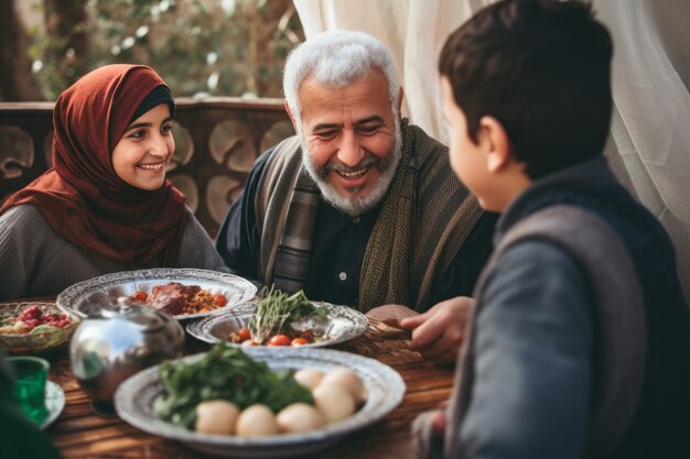 La gente en la celebración del Ramadán